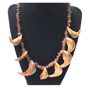 Rare Vintage Apple Seed Nut Shell Necklace